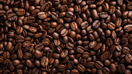 close-up picture of coffee beans, for a coffe shop, roasted coffee beans for cappucino, hot...