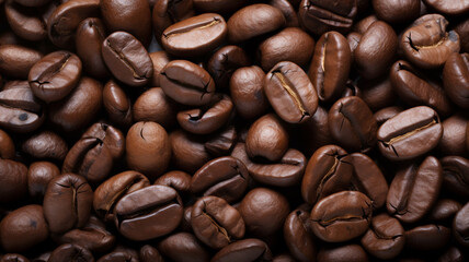 Obraz premium close-up picture of coffee beans, for a coffe shop, roasted coffee beans for cappucino, hot beverage, coffee shop, organic coffee