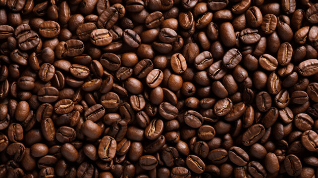 close-up picture of coffee beans, for a coffe shop, roasted coffee beans for cappucino, hot beverage, coffee shop, organic coffee