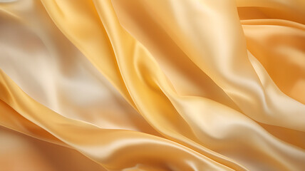 Pale golden silk, yellow and gold silky fabric, satin cloth, close-up picture of a piece of cloth, waves of fabric, fashion, luxury fabric, background texture, fabric texture,