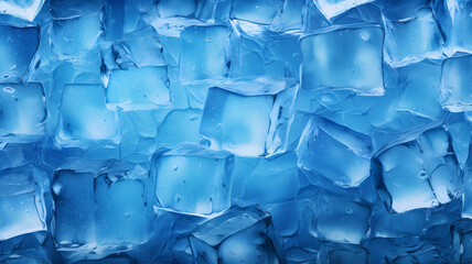 Ice cube for cold beverage, background and pattern of ice cubes, ice cold and snow, Ice concept for drinks, melting ice cubes in a puddle of water