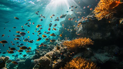 Rolgordijnen Healthy coral reefs boosting fishing and tourism, AI Generated © Shining Pro