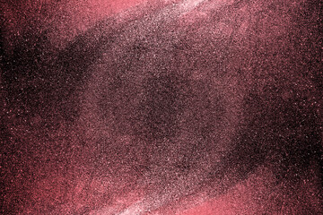 Black dark pink brown shiny glitter abstract background with space. Twinkling glow stars effect. Like outer space, night sky, universe. Rusty, rough surface, grain.