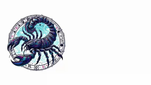 zodiac scorpion astrology signs for horoscope, tarot  and and mystic signs in 4K