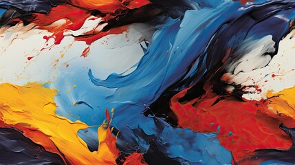 Abstract Acrylic Rage Bold Brushstrokes and Color Swirls