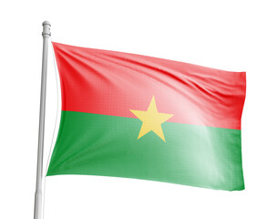 Burkina Faso national flag on white background.