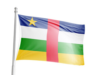 Central African Republic national flag on white background.