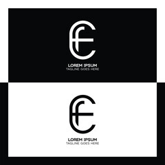 EF initial letters linked elegant logo. letter E and F pattern design monogram