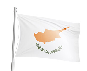 Cyprus national flag on white background.
