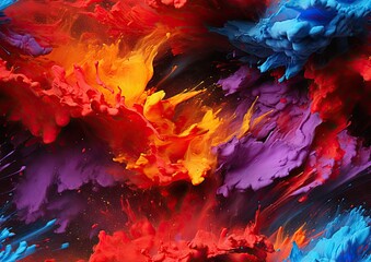Vibrant Abstract Color Fusion in Acrylic Painting