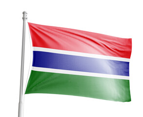 Gambia national flag on white background.