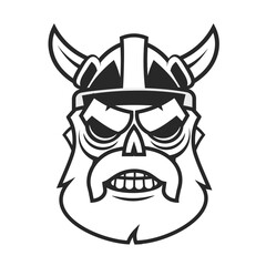 Vector illustration of Viking with Helmet, for mascot sport logo badge label sign poster emblem patch t-shirt printing. Logo