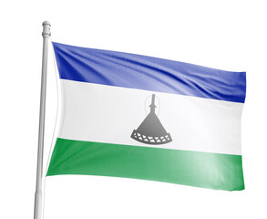 Lesotho national flag on white background.