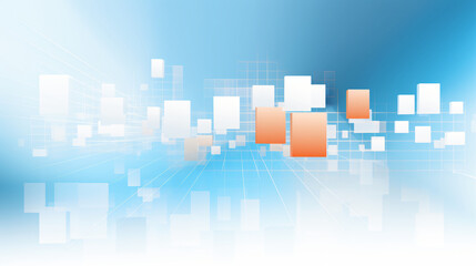 Abstract financial background in blue and orange tones