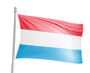 Luxembourg national flag on white background.