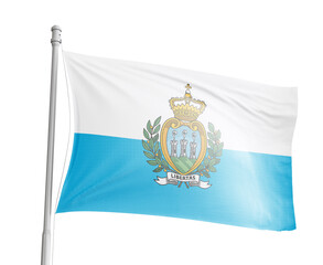 San Marino national flag on white background.