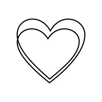 One line hand drawing of two heart become one heart. Simple and minimalist of true love icon concept. 