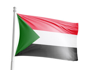 Sudan national flag on white background.