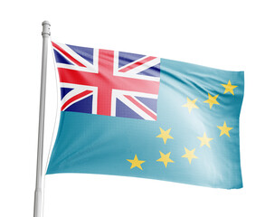 Tuvalu national flag on white background.