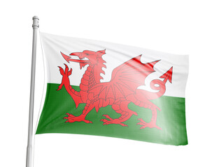 Wales national flag on white background.