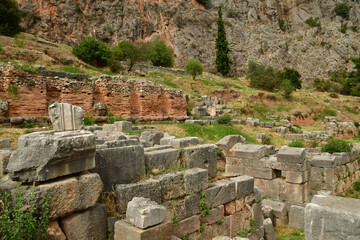 Delphi; Greece - august 31 2022 : archaeological site