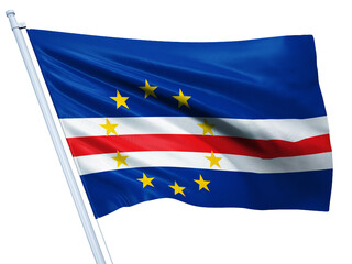 Cape Verde Islands national flag on white background.