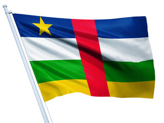 Central African Republic national flag on white background.