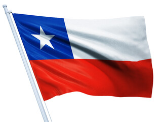 Chile national flag on white background.