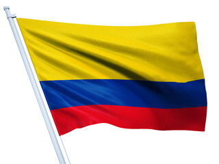 Colombia national flag on white background.