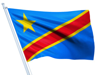 Democratic republic national flag on white background.