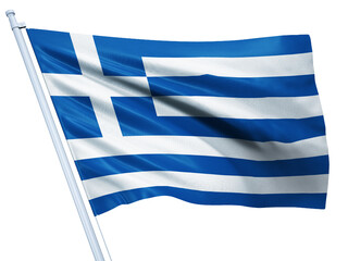 Greece national flag on white background.