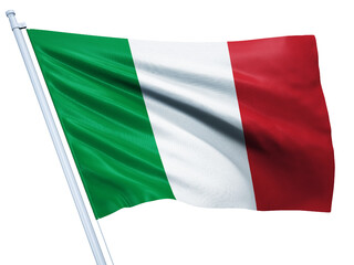 Obraz premium Italy national flag on white background.