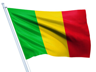 Mali national flag on white background.
