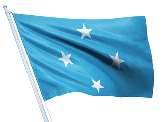 Micronesia national flag on white background.