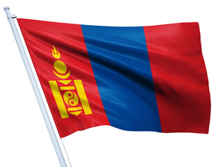 Mongolia national flag on white background.