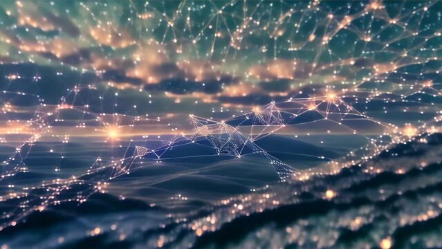 complex electronic network connections spreading like a sea