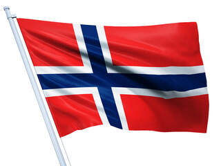 Norway national flag on white background.