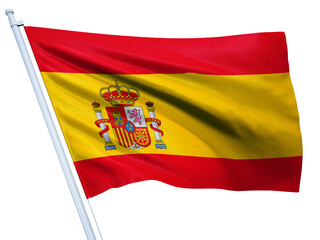 Fototapeta premium Spain national flag on white background.