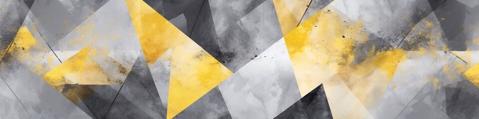 The fusion of yellow, gray, and white hues in a trendy geometric abstract design creates an elegant and visually striking modern style background.