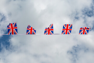 Union  Jack bunting blowing in the wind