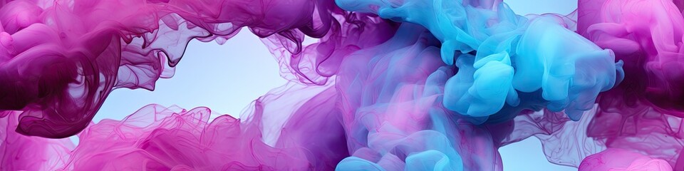 Vivid Pink and Blue Ink Clouds in Water Abstract Background - obrazy, fototapety, plakaty