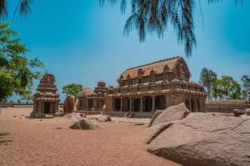 Exclusive Monolithic - Five Rathas or Panch Rathas are UNESCO World Heritage Site located at Great...