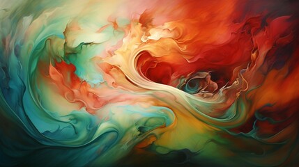 a  bold red and green hues blend together in a whirlwind of colors, creating an energetic and lively background that exudes passion and vitality.