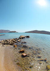 Summer sea landscape. Elounda, Crete, Greece