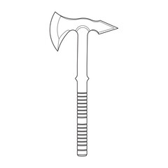 Hand drawn Kids drawing Cartoon Vector illustration tomahawk icon Isolated on White Background