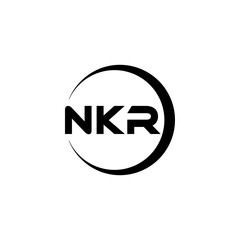 NKR letter logo design with white background in illustrator, cube logo, vector logo, modern alphabet font overlap style. calligraphy designs for logo, Poster, Invitation, etc.