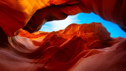 Foto op Plexiglas mysterious antelope canyon near page in arizona © emotionpicture