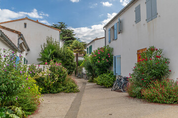 Fototapeta na wymiar Maisons pittoresques de Saint-Martin-de-Ré, sur l'île de Ré