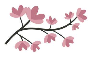 Abstract cherry blossom flowers vector clipart.