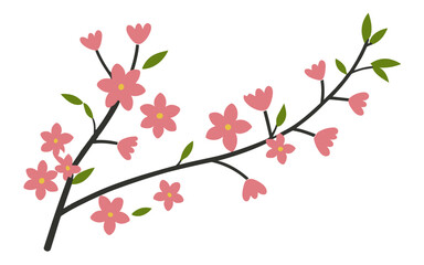 Abstract cherry blossom flowers vector clipart.